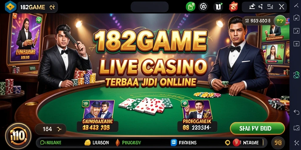Screenshot yang menampilkan dealer langsung dalam permainan Live Casino.