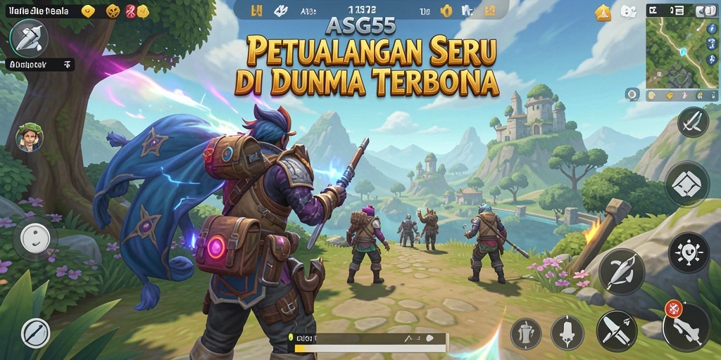 Screenshot gameplay ASG55 yang menunjukkan keindahan dunia terbuka.