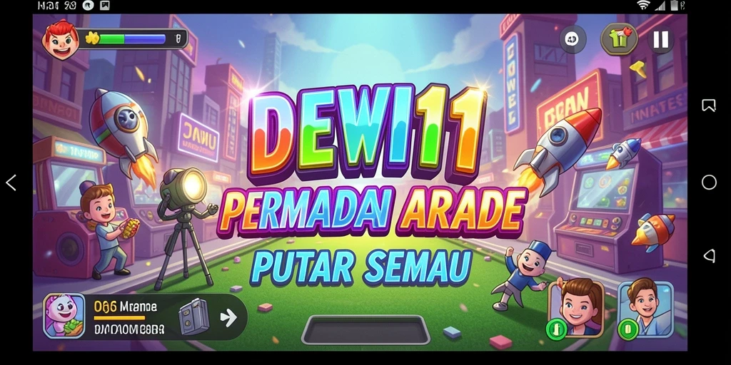 Tampilan gameplay seru dari DEWI11 yang penuh warna.