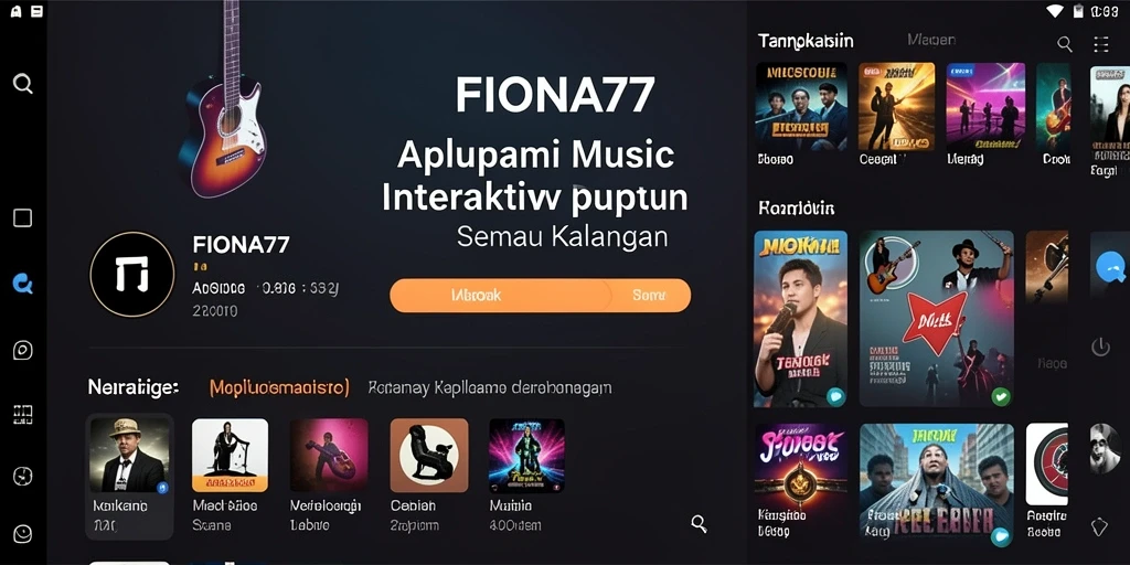 Tangkapan layar FIONA77 menampilkan pengguna yang menikmati permainan musik.