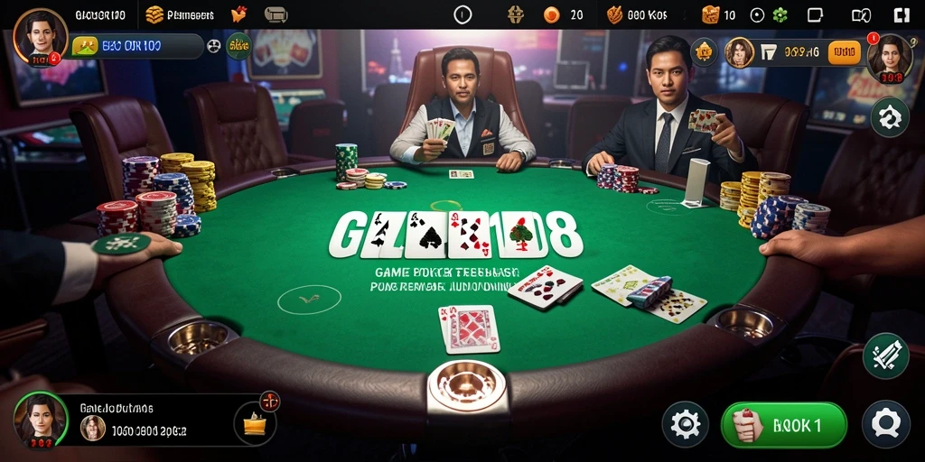 Tampilan gameplay Poker yang mendebarkan di GACOR108.