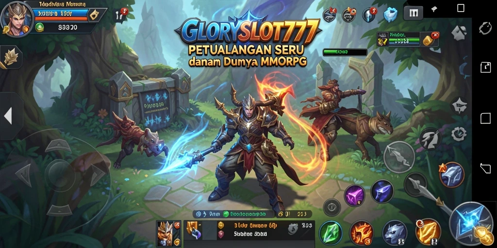 Tampilan gameplay GLORYSLOT777 dengan aksi seru di dunia MMORPG.
