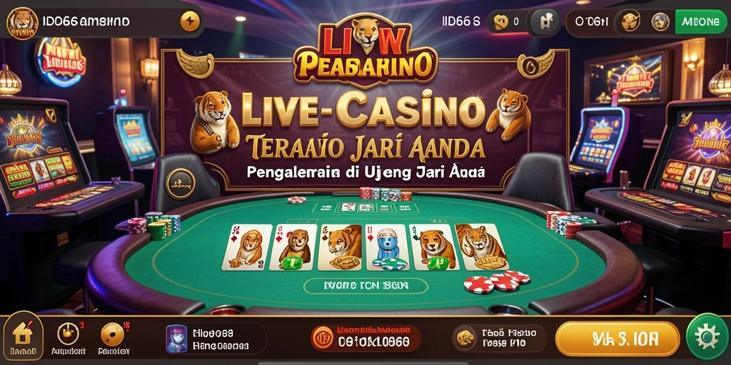 Tampilan gameplay Live Casino yang mendebarkan dan interaktif.