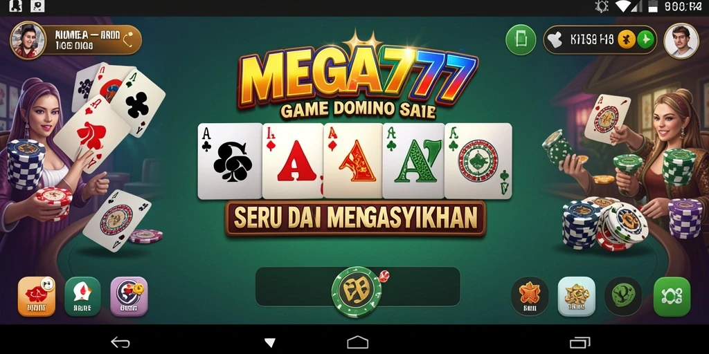 Tampilan screenshot gameplay domino MEGA777 yang seru dan interaktif.