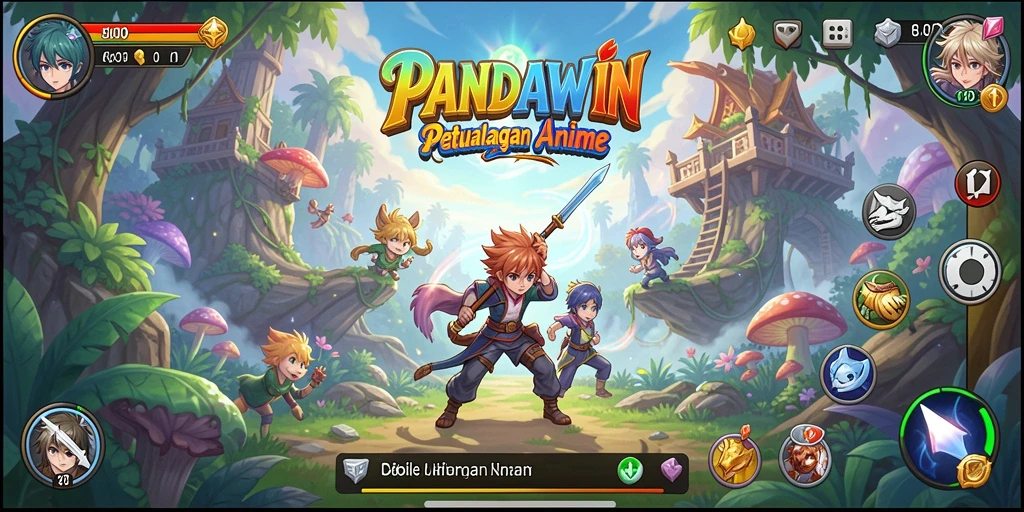 Tangkapan layar dari PANDAWIN dengan karakter anime yang menawan.