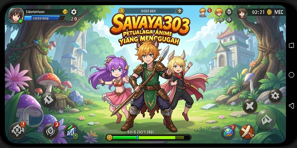 Tangkapan layar gameplay SAVAYA303 menampilkan aksi karakter Anime yang mendebarkan.