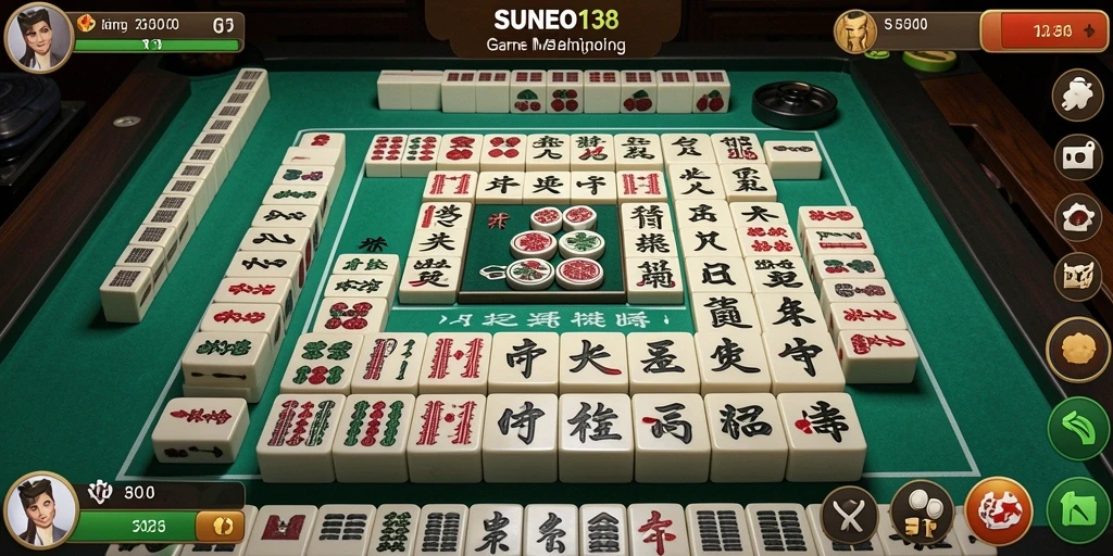Tampilan utama gameplay Mahjong yang seru dan interaktif.