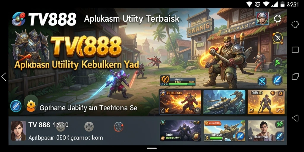 Tampilan aplikasi TV888 yang sederhana dan fungsional.